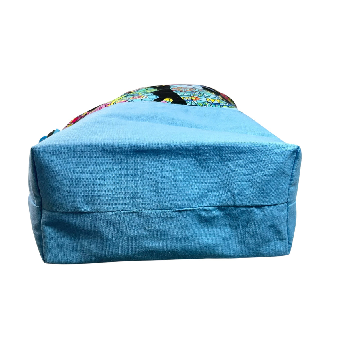 Knitting and crochet drawstring Two at a time project bag with cat print