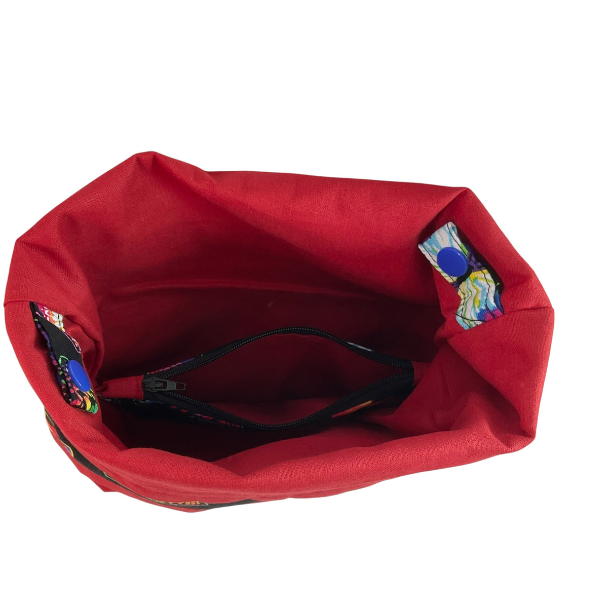 Knitting and crochet drawstring Two at a time project bag with butterfly print