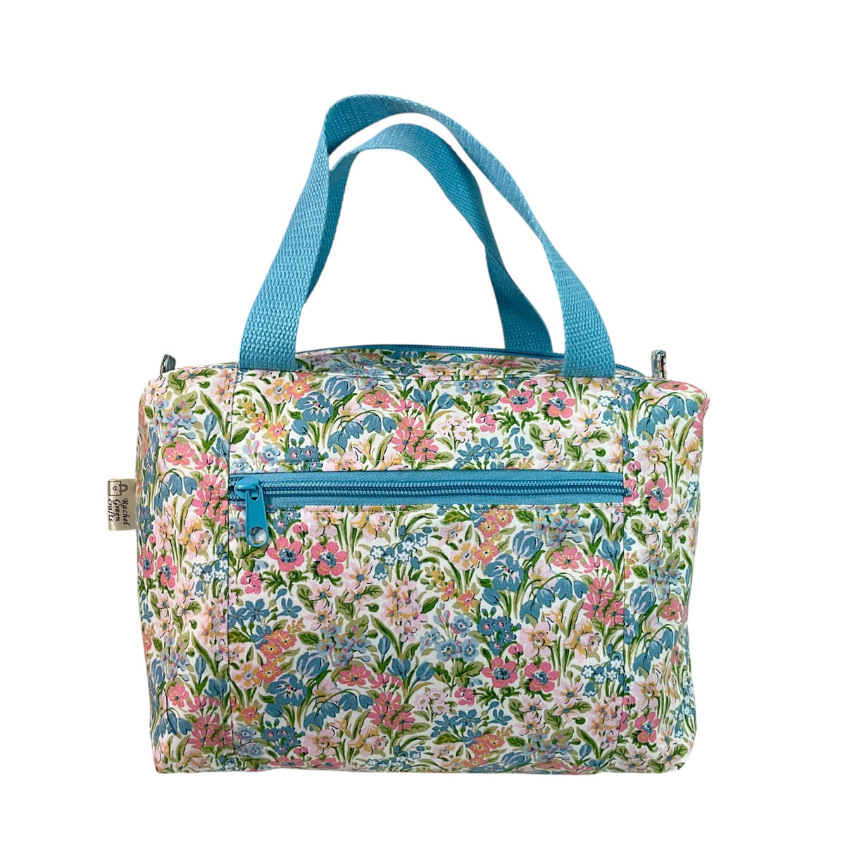 Liberty large pastel floral toiletries bag with handles and zip pocket