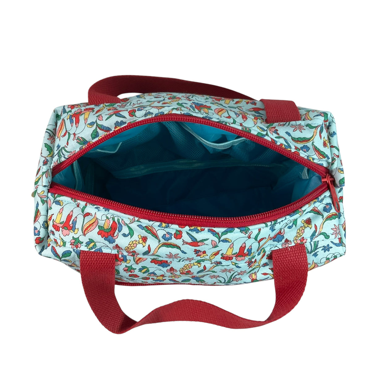 Liberty large toiletries bag with bird floral print  handles and zip pocket