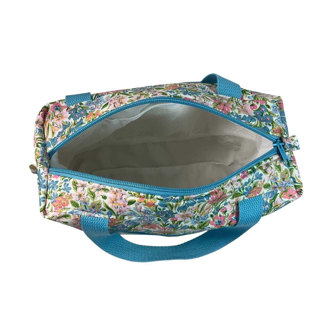 Liberty large pastel floral toiletries bag with handles and zip pocket