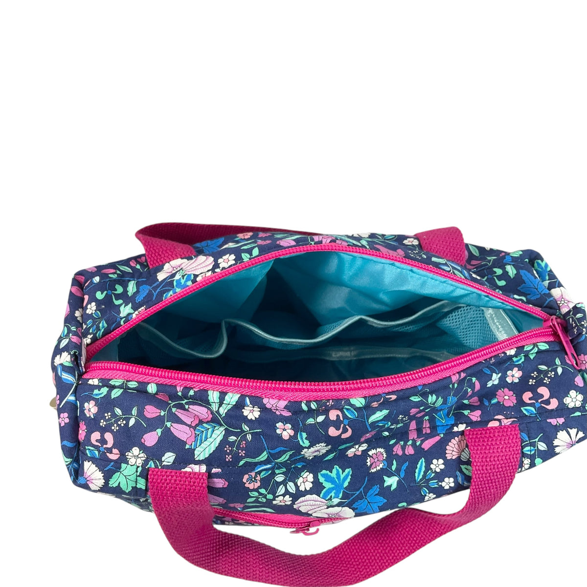Liberty fabric large toiletries bag with handles and zip pocket