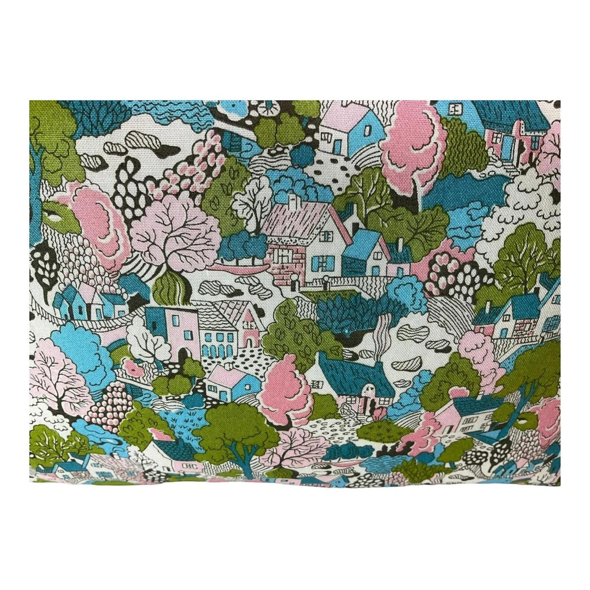 Liberty large pastel houses print toiletries bag with handles and zip pocket