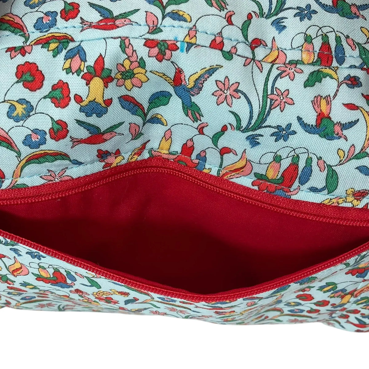 Liberty large toiletries bag with bird floral print  handles and zip pocket