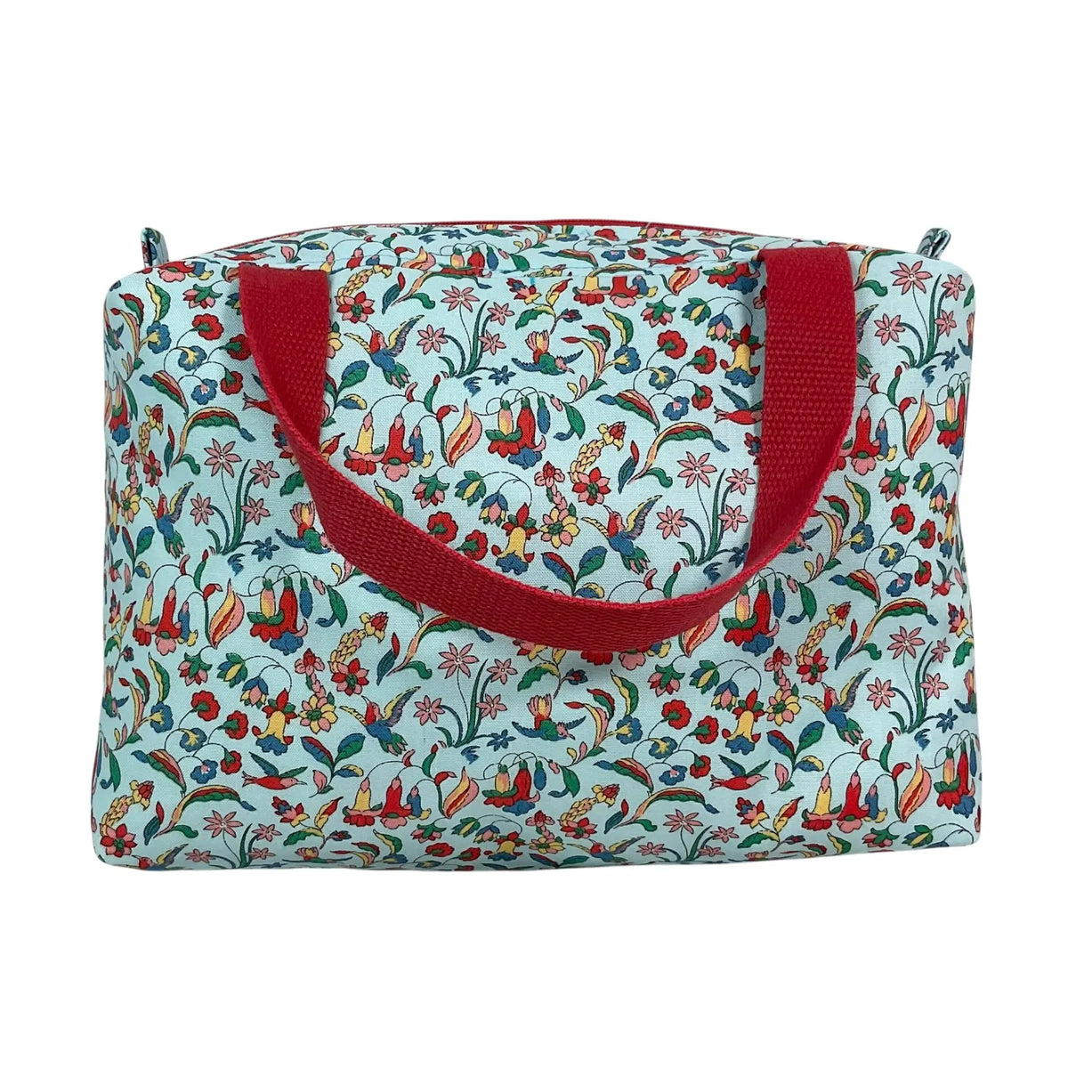 Liberty large toiletries bag with bird floral print  handles and zip pocket