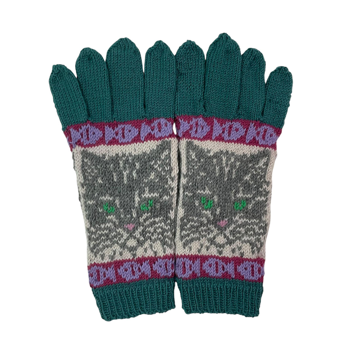 handknitted pure wool cat gloves