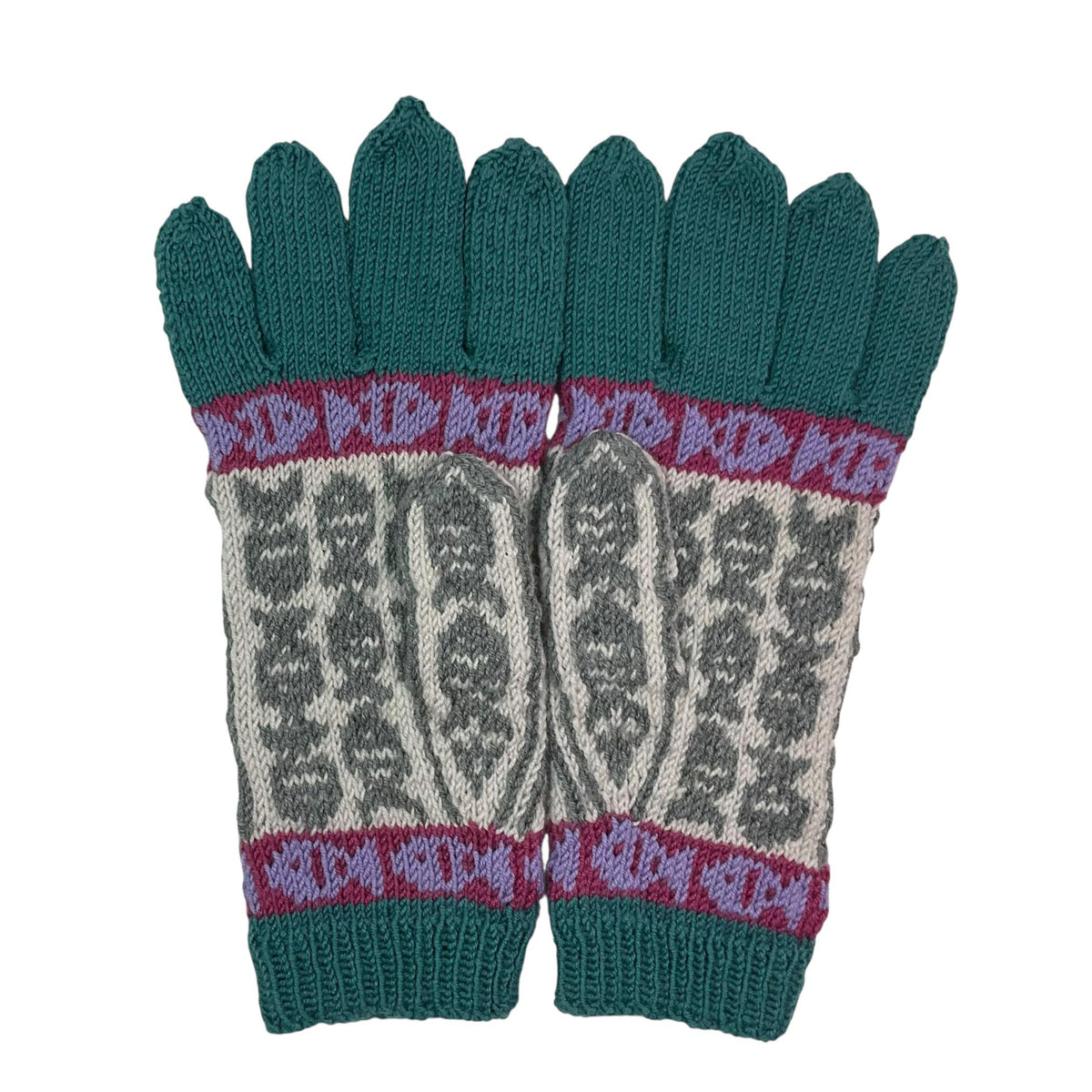 handknitted pure wool cat gloves