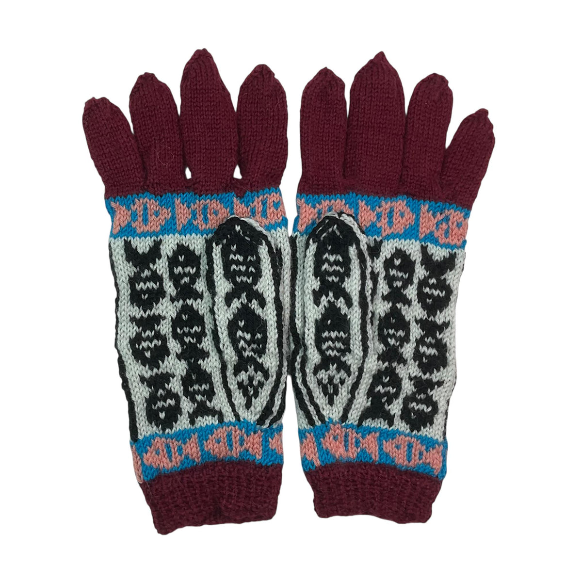 handknitted pure wool cat gloves