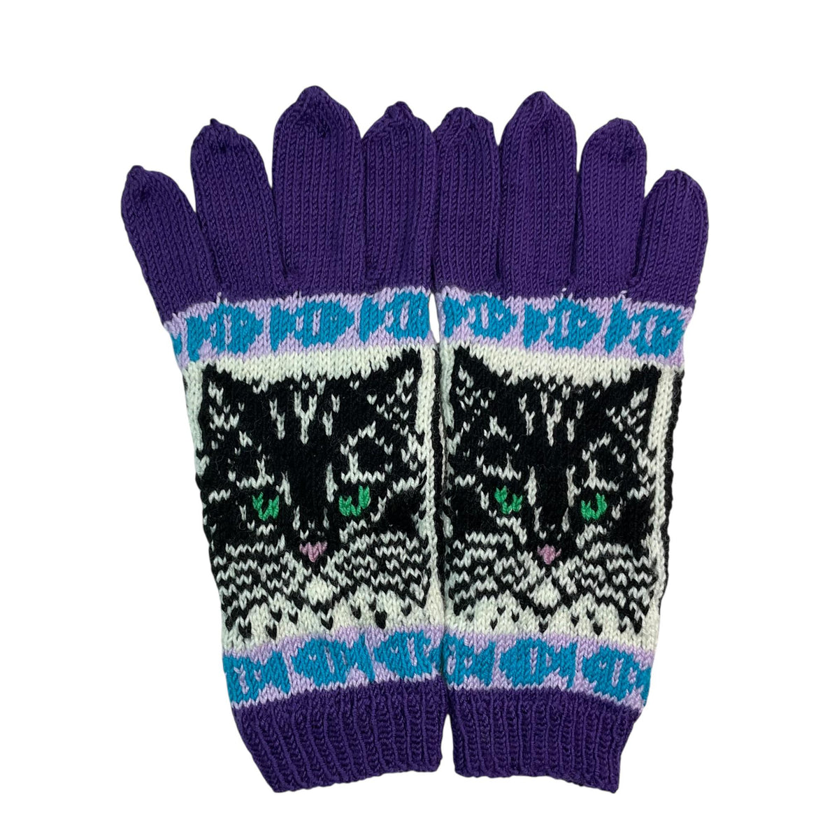 handknitted pure wool cat gloves