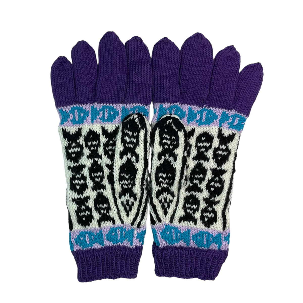 handknitted pure wool cat gloves