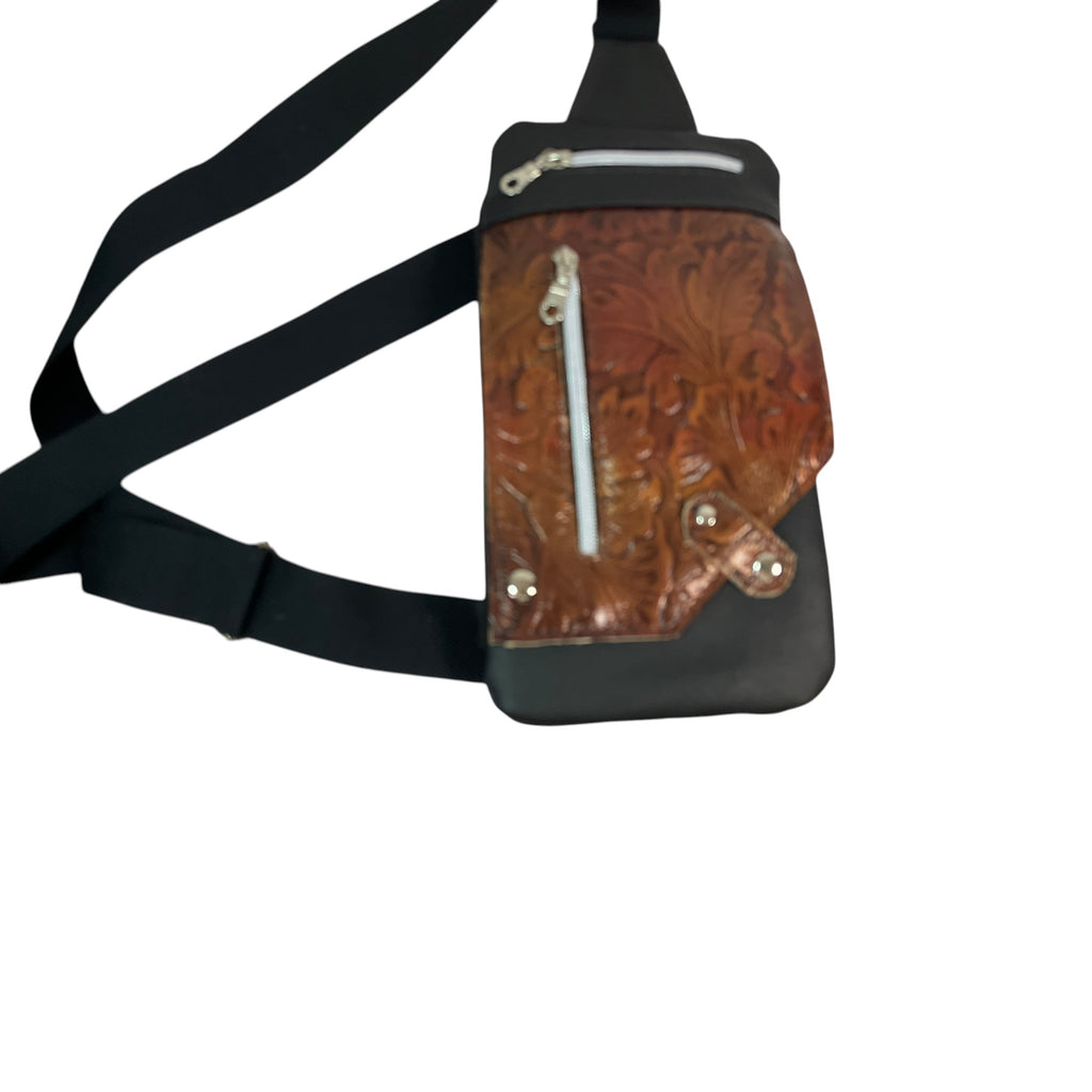 Handmade Leather floral sling Bag for Women