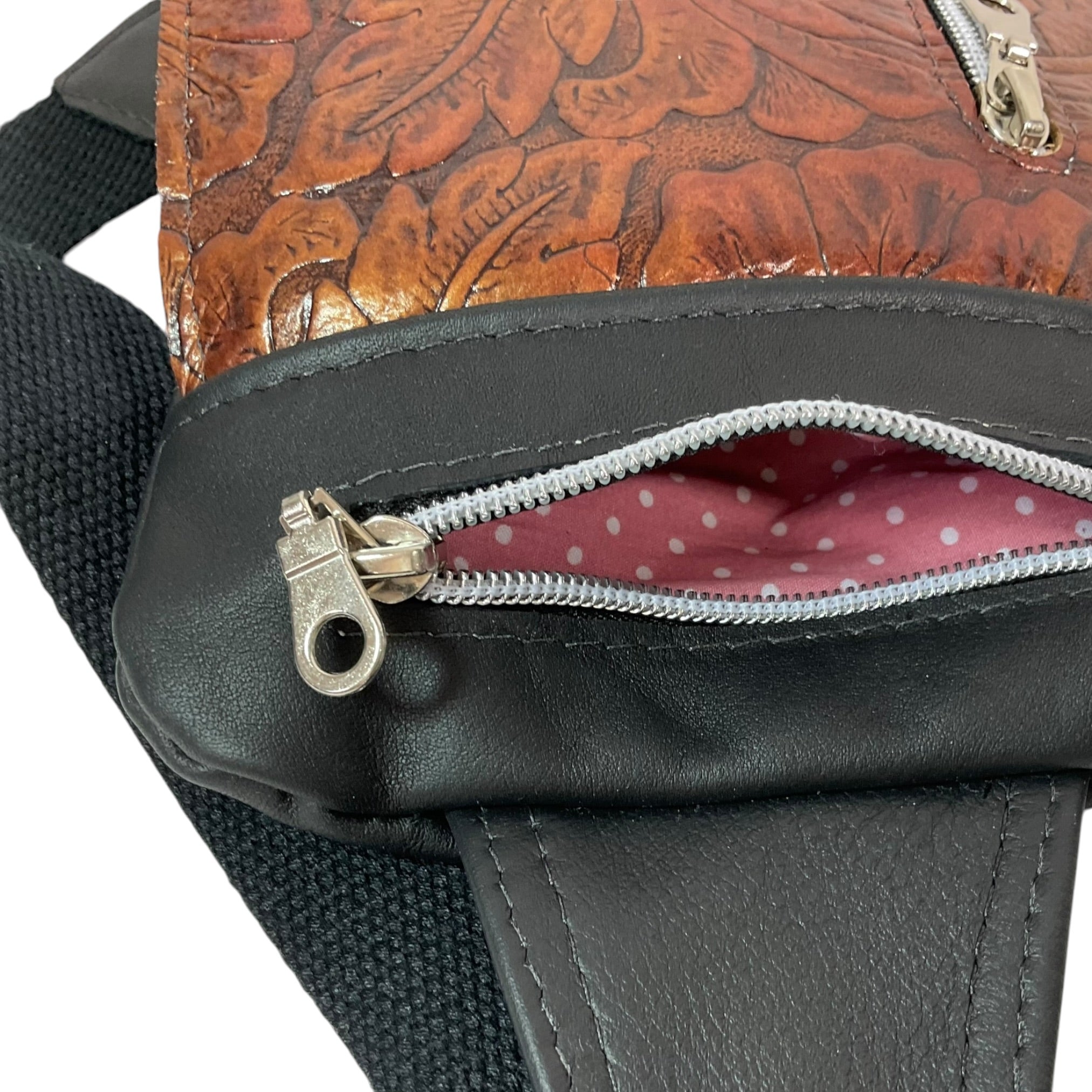Handmade Leather floral sling Bag for Women