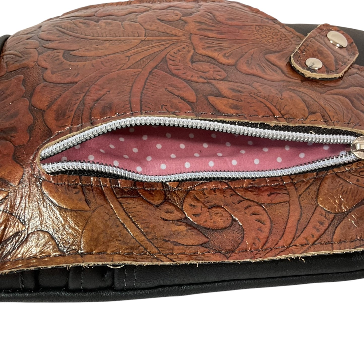 Handmade Leather floral sling Bag for Women