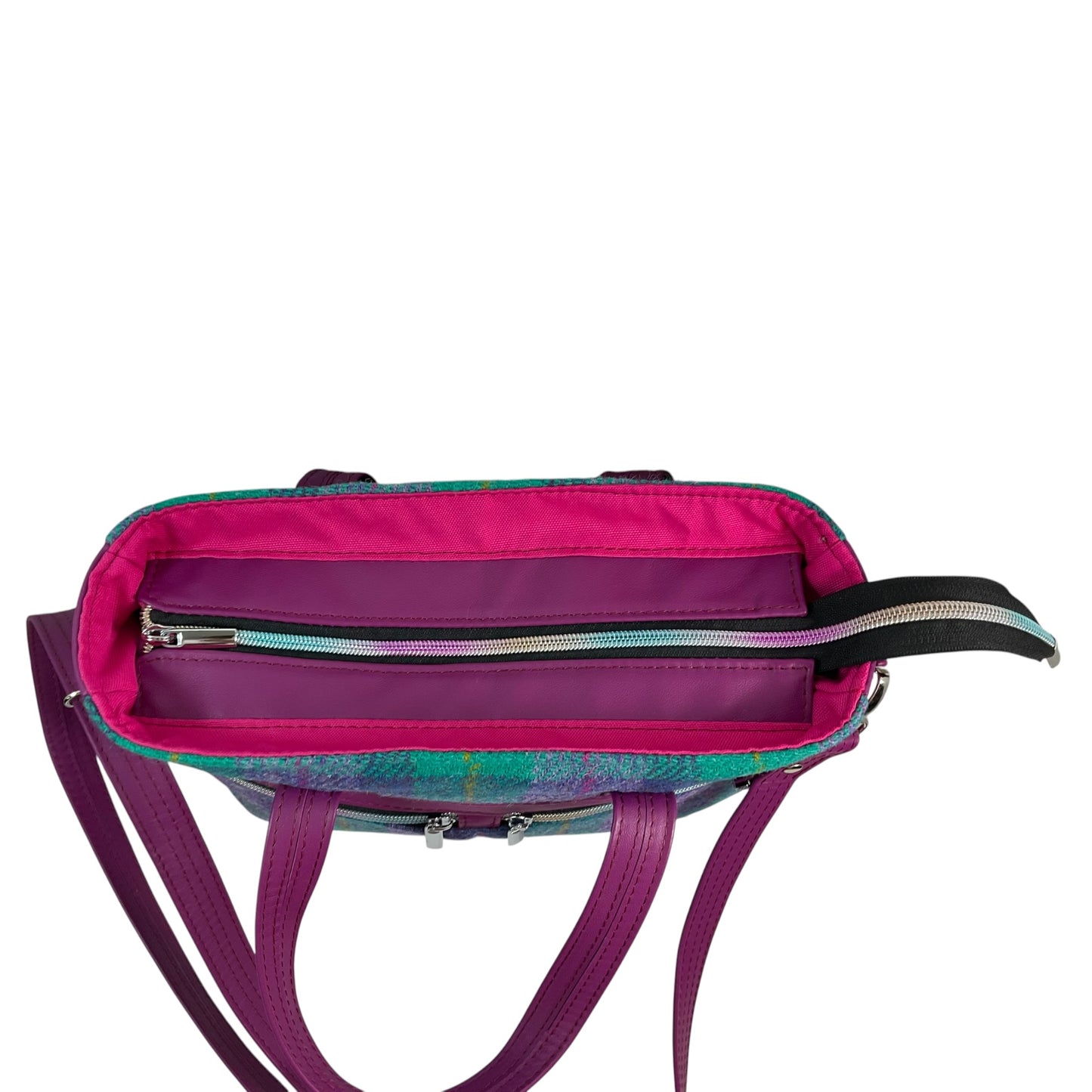 Harris tweed Crossbody Handbag made with red grape genuine leather and woven wool, shoulder bag with zip pocket large adjustable strap organiser bag (Copy) (Copy) (Copy) (Copy)