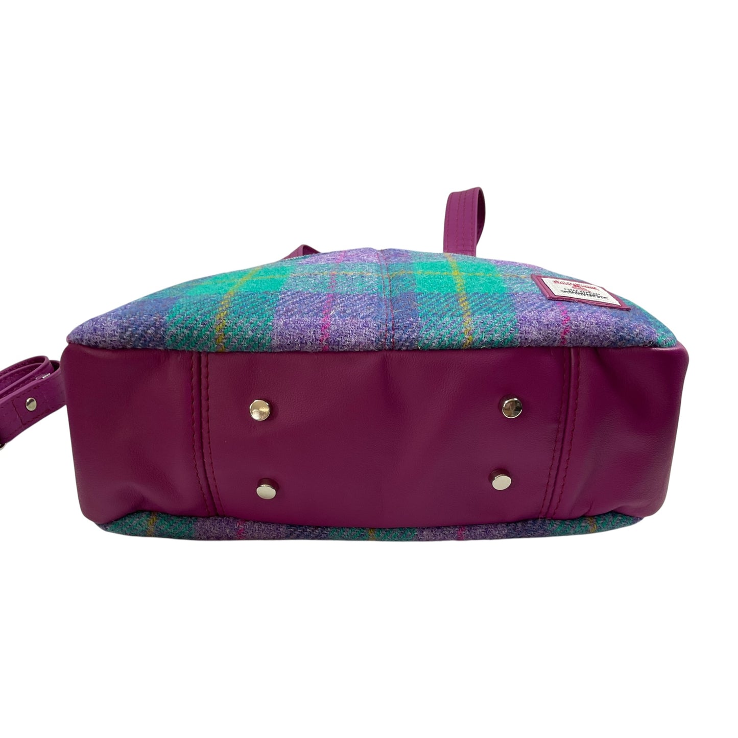 Harris tweed Crossbody Handbag made with red grape genuine leather and woven wool, shoulder bag with zip pocket large adjustable strap organiser bag (Copy) (Copy) (Copy) (Copy)
