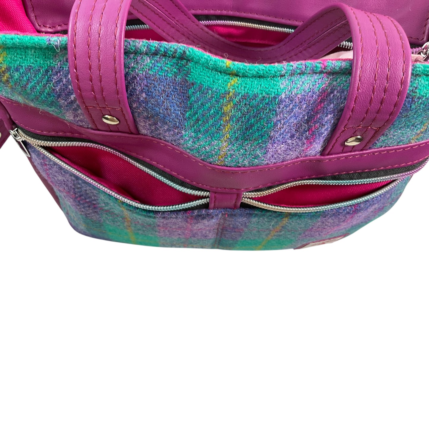 Harris tweed Crossbody Handbag made with red grape genuine leather and woven wool, shoulder bag with zip pocket large adjustable strap organiser bag (Copy) (Copy) (Copy) (Copy)