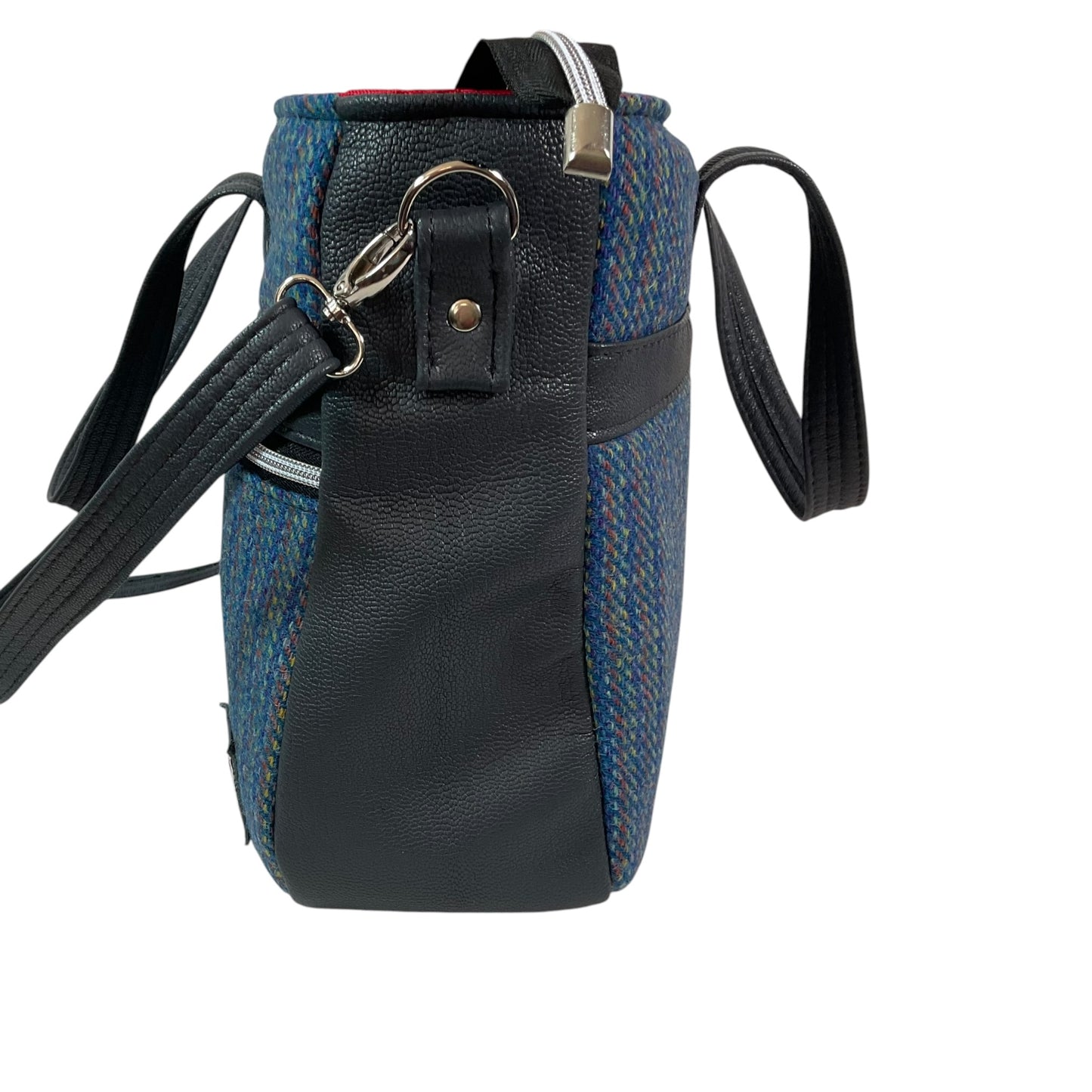 Harris tweed Crossbody Handbag  with grey genuine leather