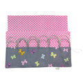 Floral Circular knitting needle case with butterflies, butterfly fixed circular sock needles pouch, knitting needle roll, knitters gift
