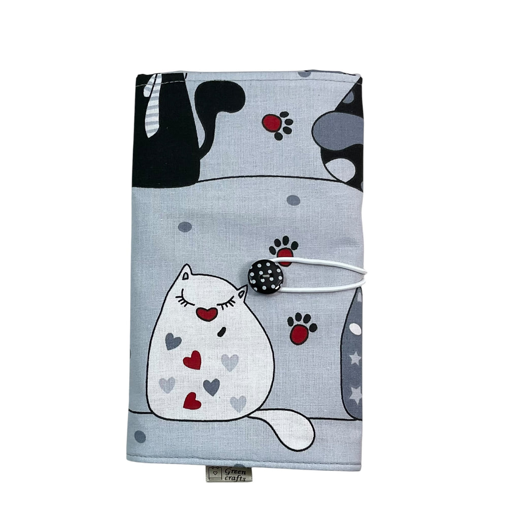 fixed Circular knitting needle case with cats, sock needles roll, needle wallet, knitters gift, needle holder