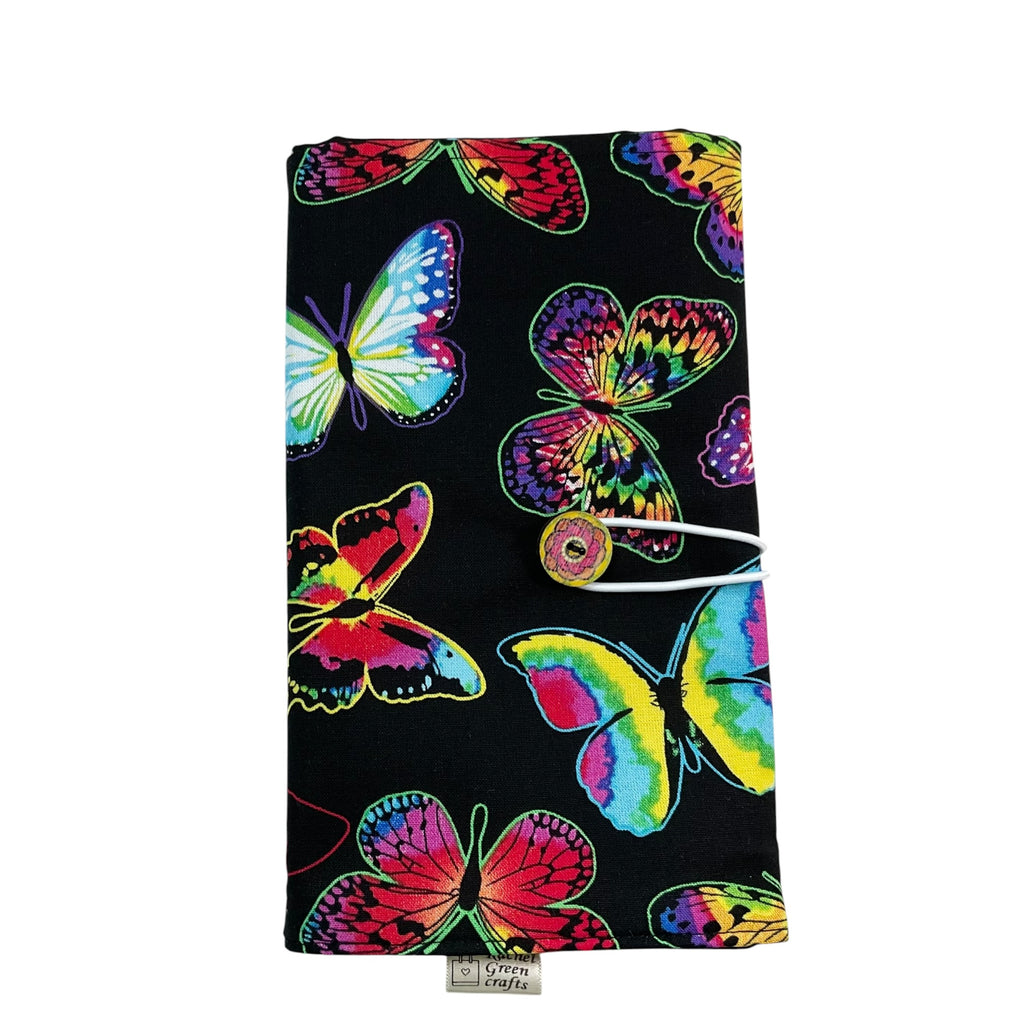 Floral Circular knitting needle case with butterflies, tie dye butterfly fixed circular sock needles pouch, knitting needle roll, knitters gift (Copy)