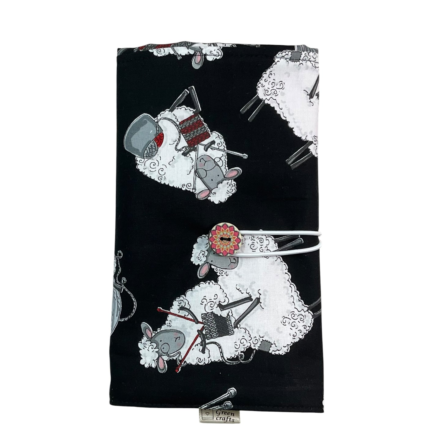 Circular knitting needle case with sheep