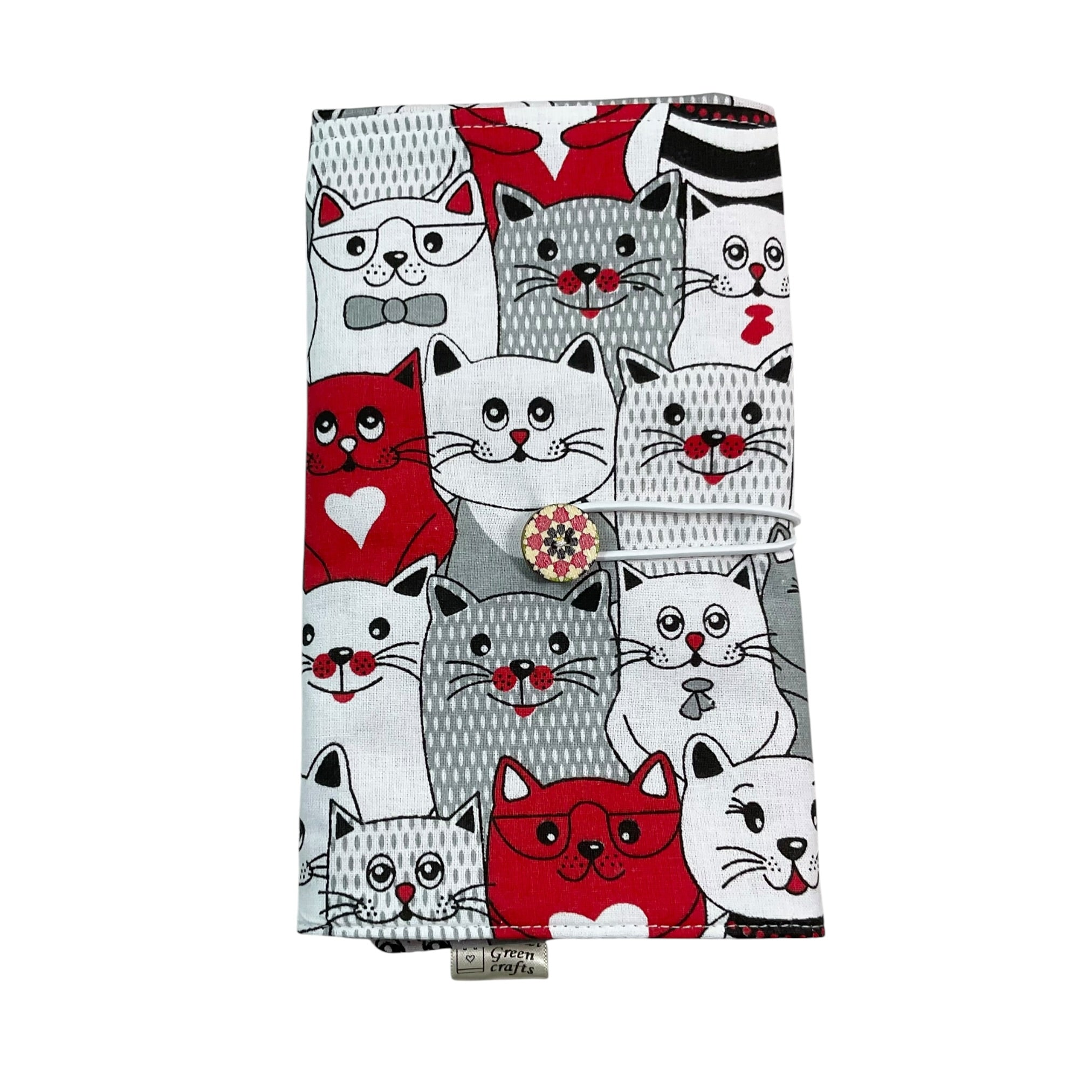 fixed Circular knitting needle case with cats, sock needles roll, needle wallet, knitters gift, needle holder