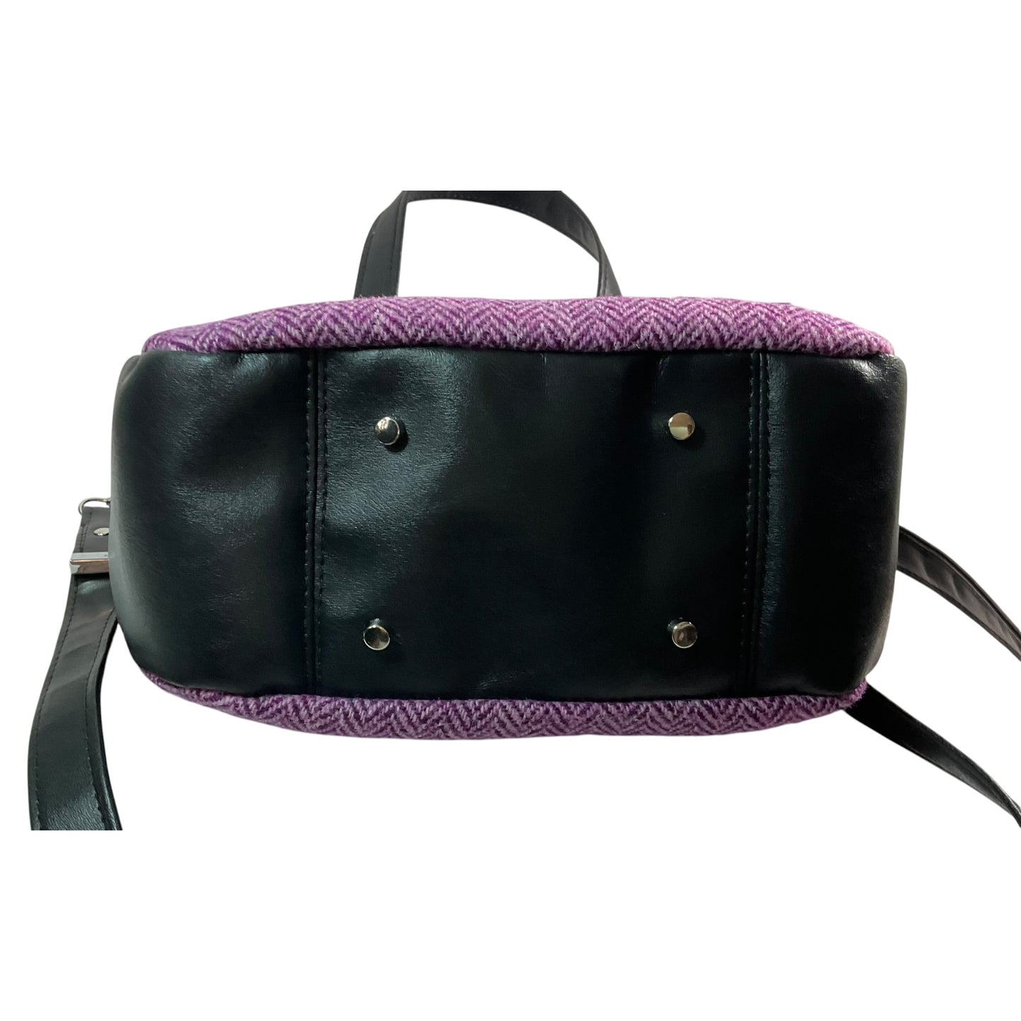 Harris tweed Crossbody Handbag with black faux leather