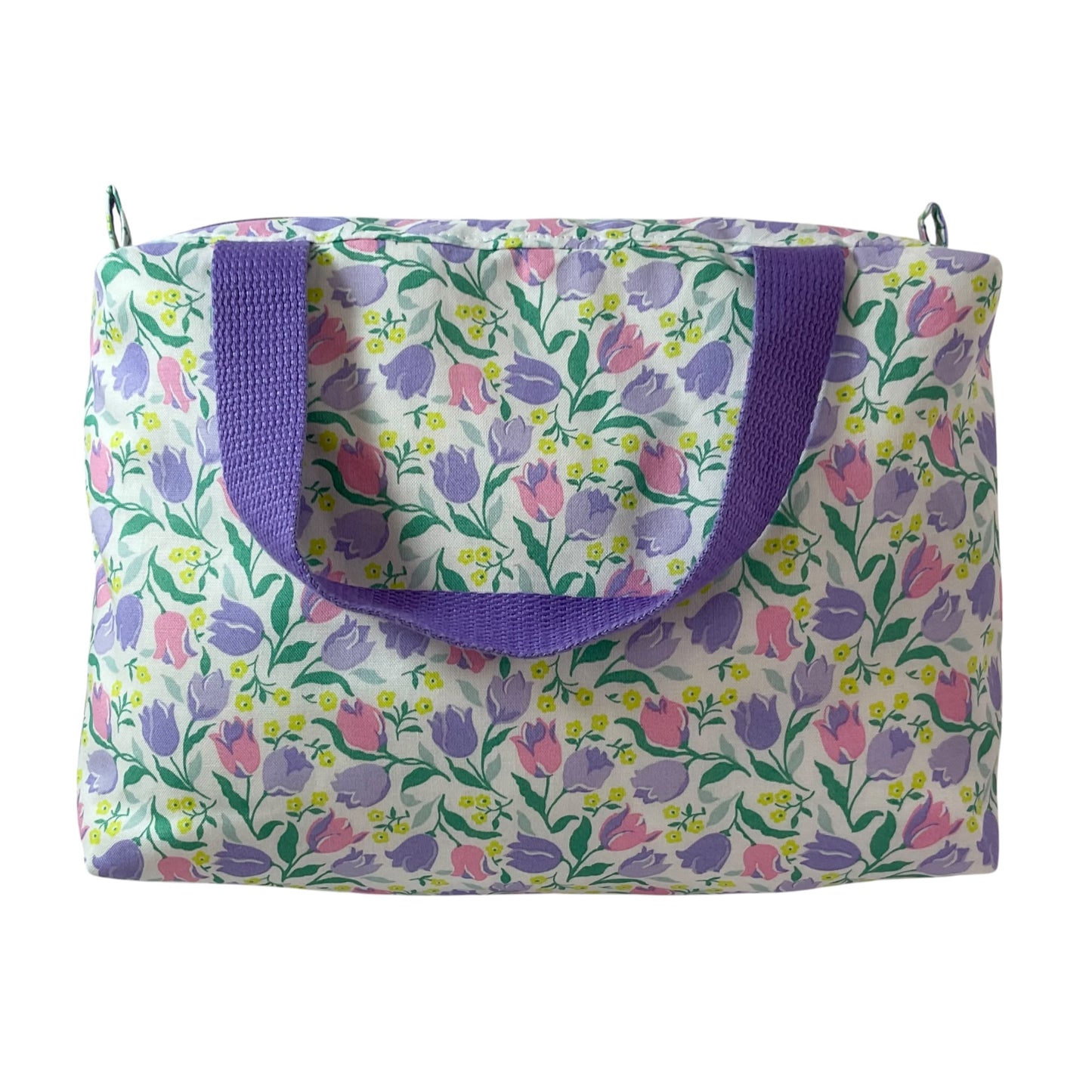 Liberty fabric large toiletries bag with handles and zip pocket
