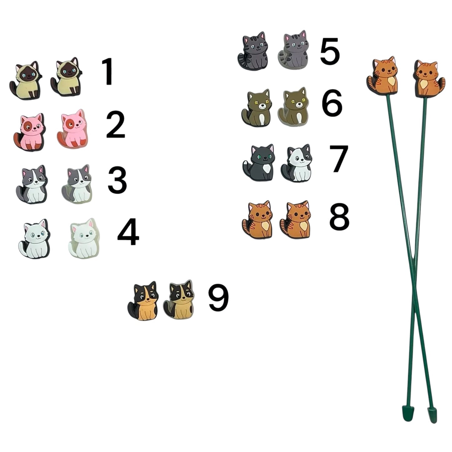 Cat knitting needle stitch stopper