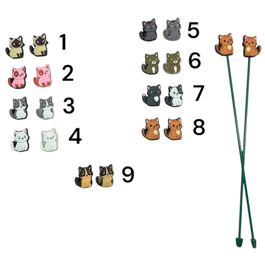Cat knitting needle stitch stopper