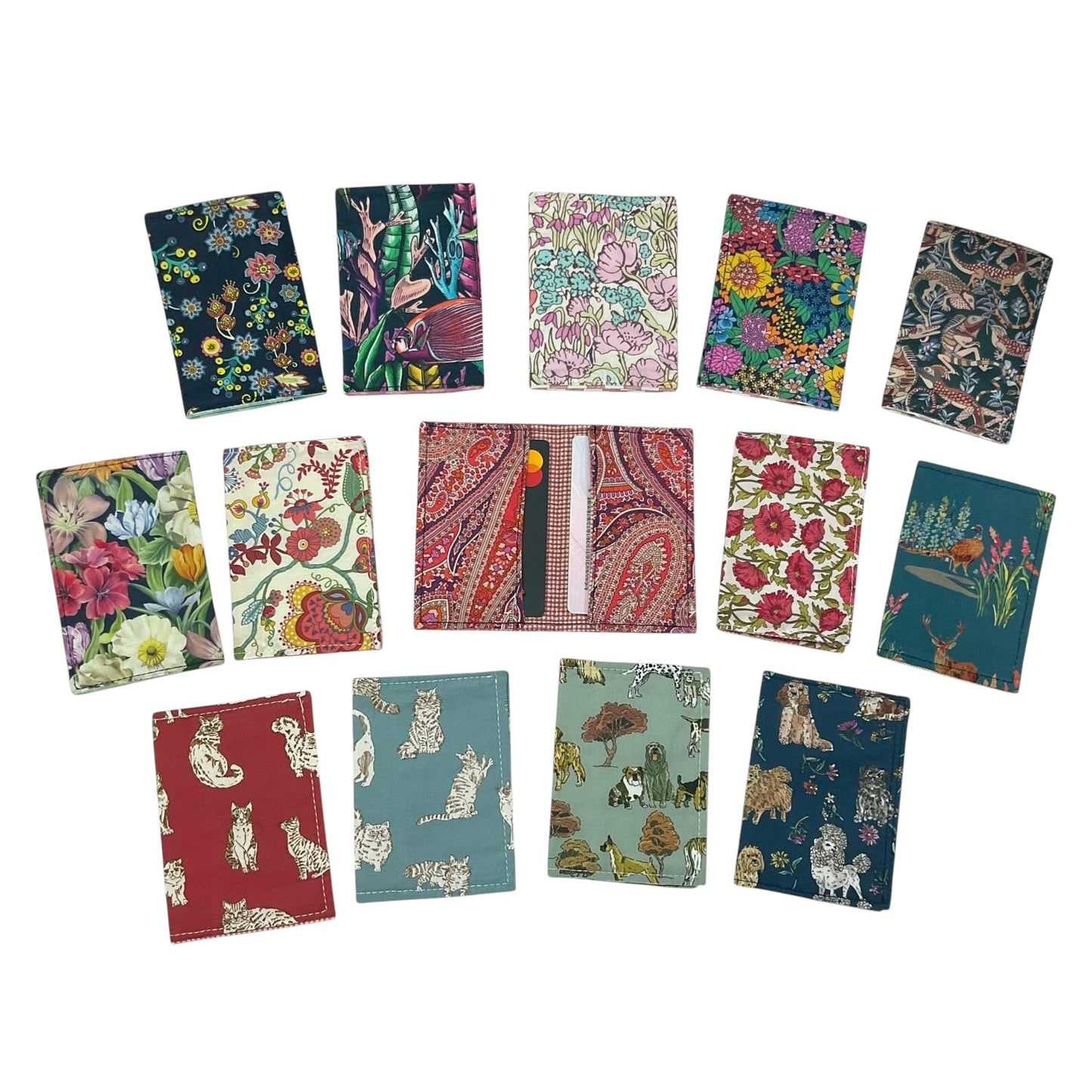 card wallet in pretty floral Liberty fabric