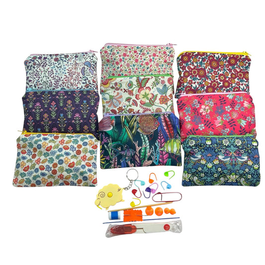 Notions kit for Knitters and crochet in liberty fabric