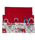 fixed Circular knitting needle case with cats, sock needles roll, needle wallet, knitters gift, needle holder