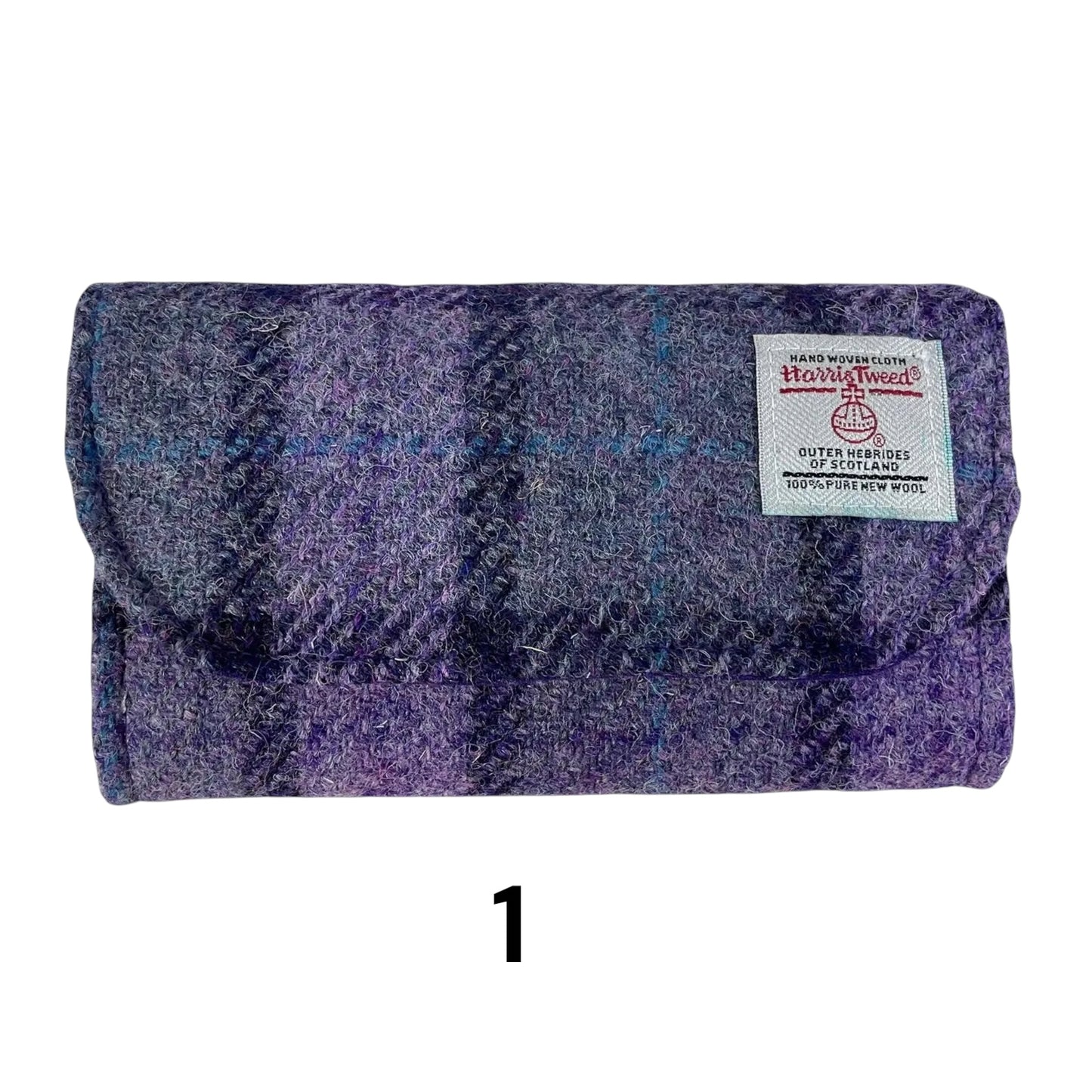 Concertina purse made in Harris tweed
