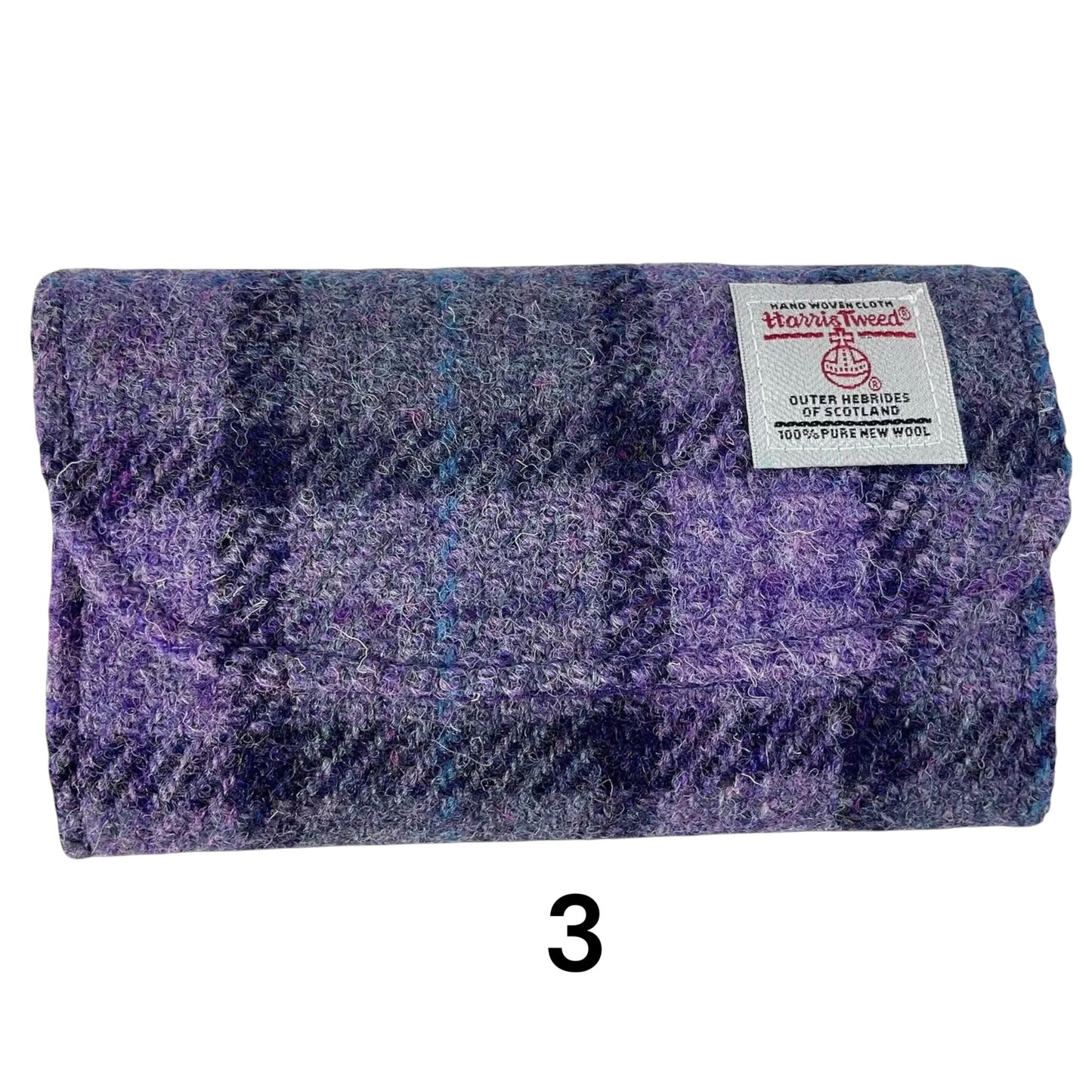 Concertina purse made in Harris tweed