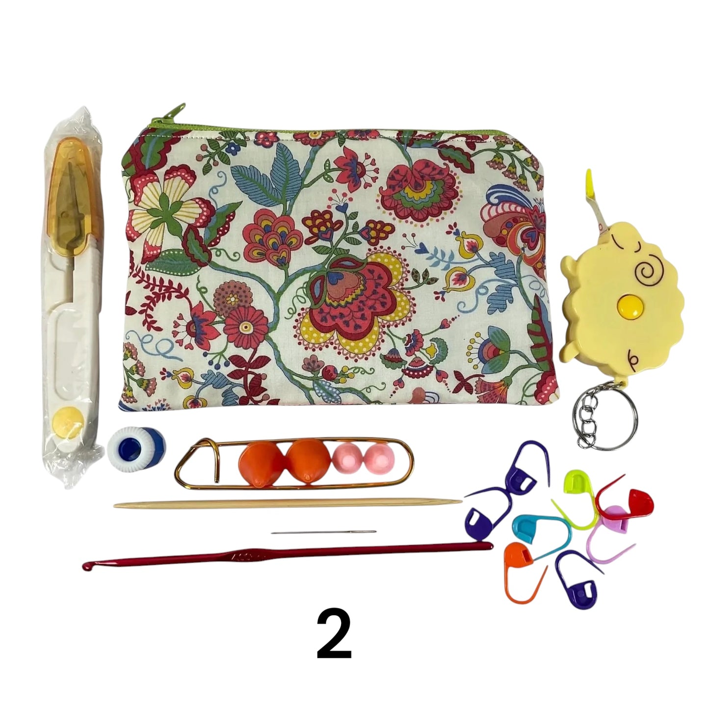 Notions kit for Knitters and crochet in liberty fabric