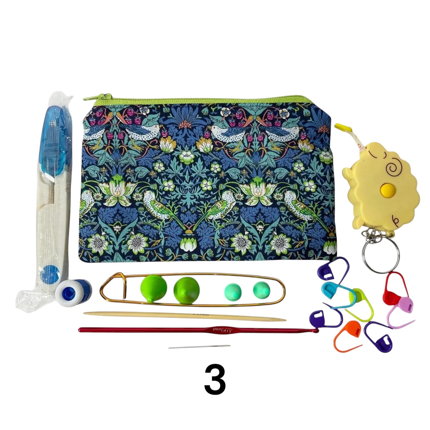 Notions kit for Knitters and crochet in liberty fabric