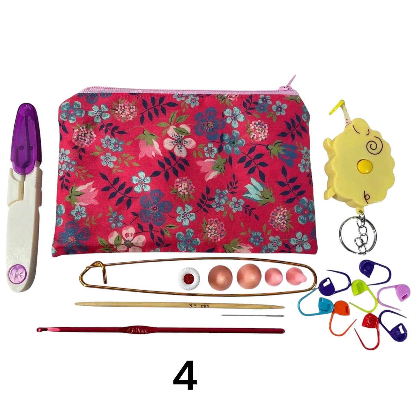 Notions kit for Knitters and crochet in liberty fabric