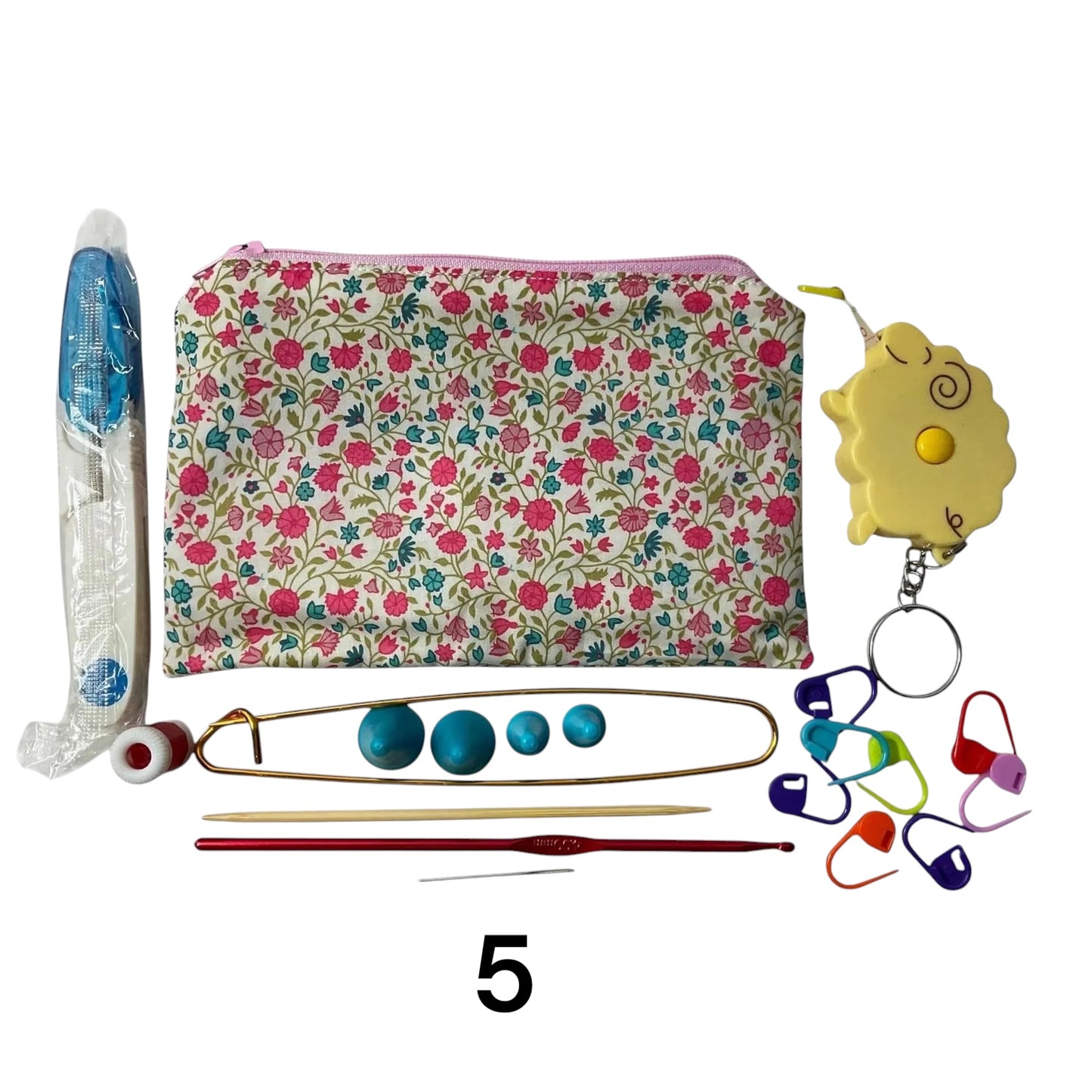 Notions kit for Knitters and crochet in liberty fabric