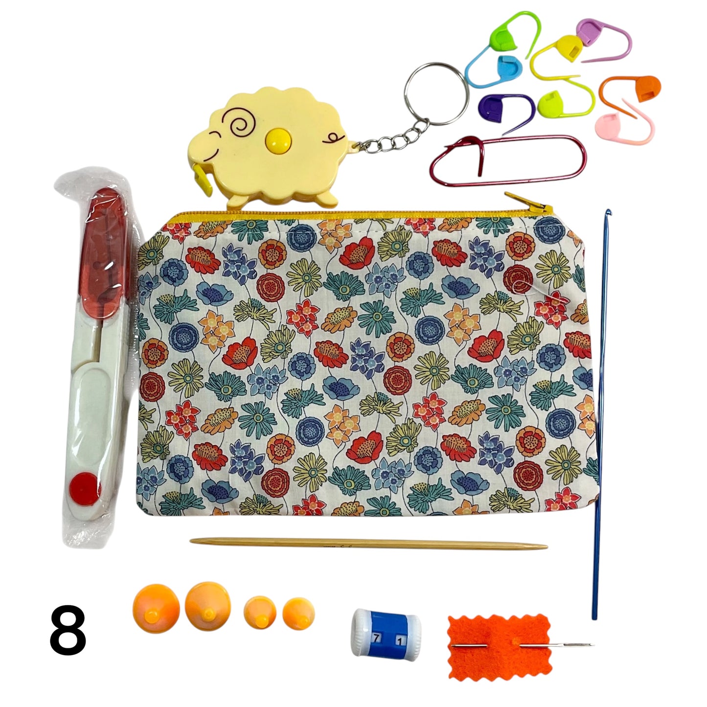 Notions kit for Knitters and crochet in liberty fabric