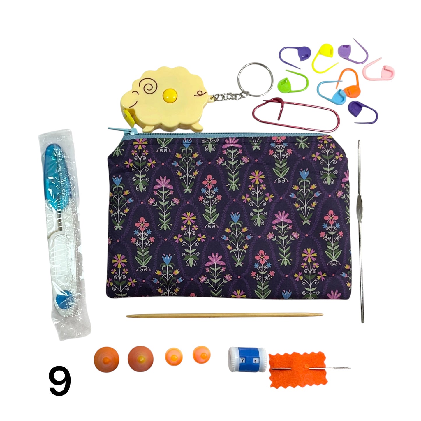 Notions kit for Knitters and crochet in liberty fabric