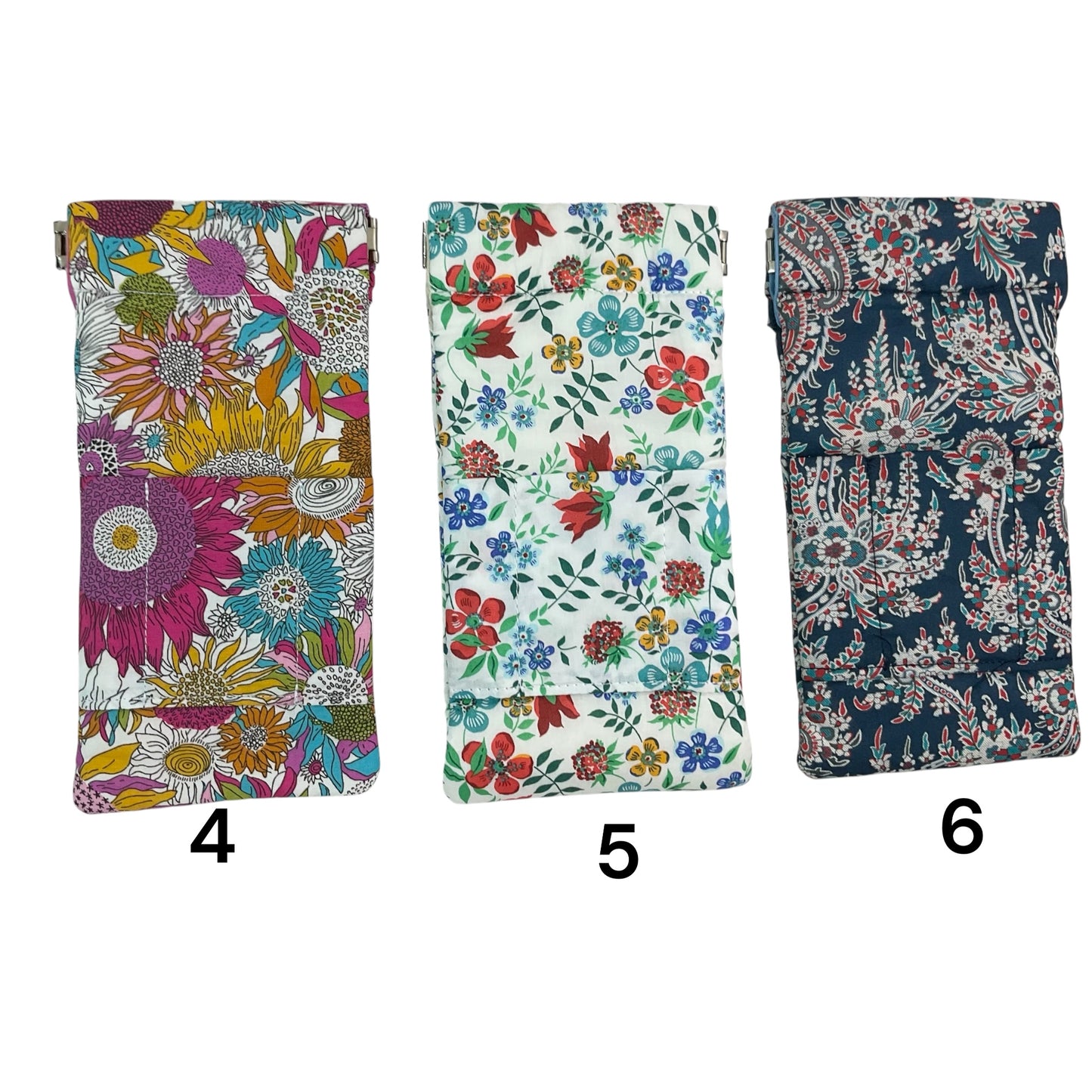 snap shut Glasses cases in Liberty floral fabric