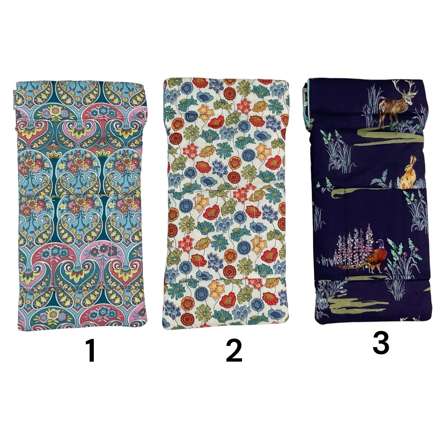 snap shut Glasses cases in Liberty floral fabric