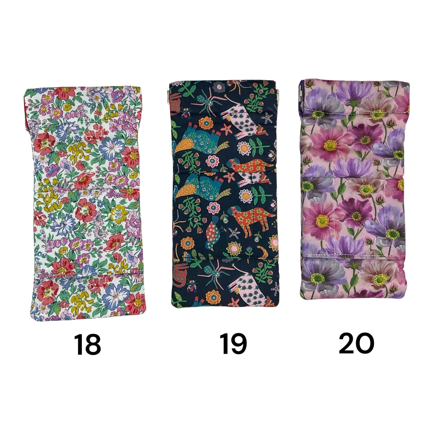 snap shut Glasses cases in Liberty floral fabric