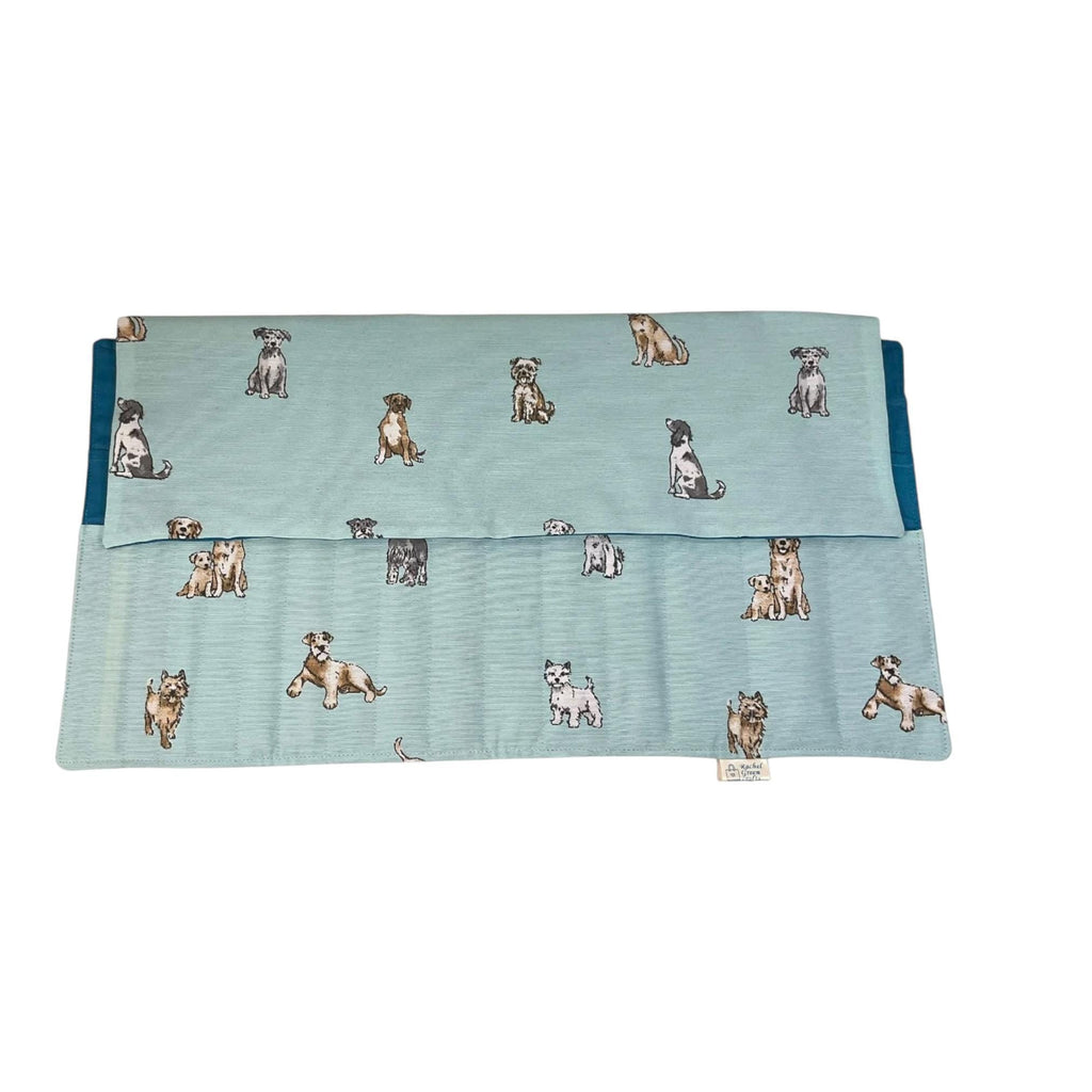 Double pointed knitting needle case with dogs,  retriever and spaniel breeds DPN or crochet hook case, sock knitters gift,