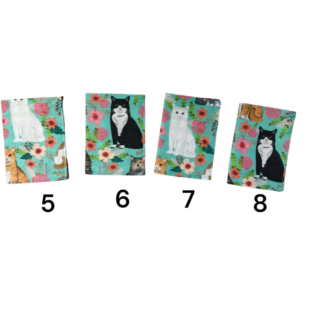 Card wallet in cat and dog print, cotton credit card pouch, fabric pets gift card case,Guinea pig loyalty card holder,  Oyster card wallet