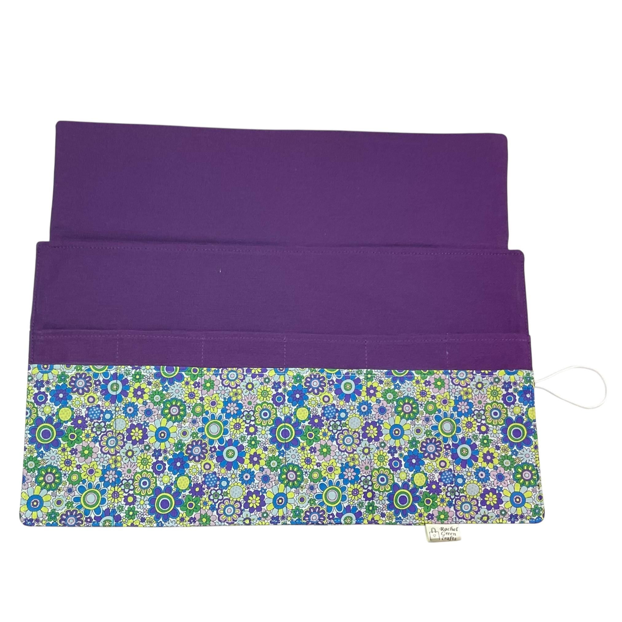 Circular needle case made from Liberty floral fabric, fixed circular sock needle pouch, knitting needle roll, knitters gift, needle holder,