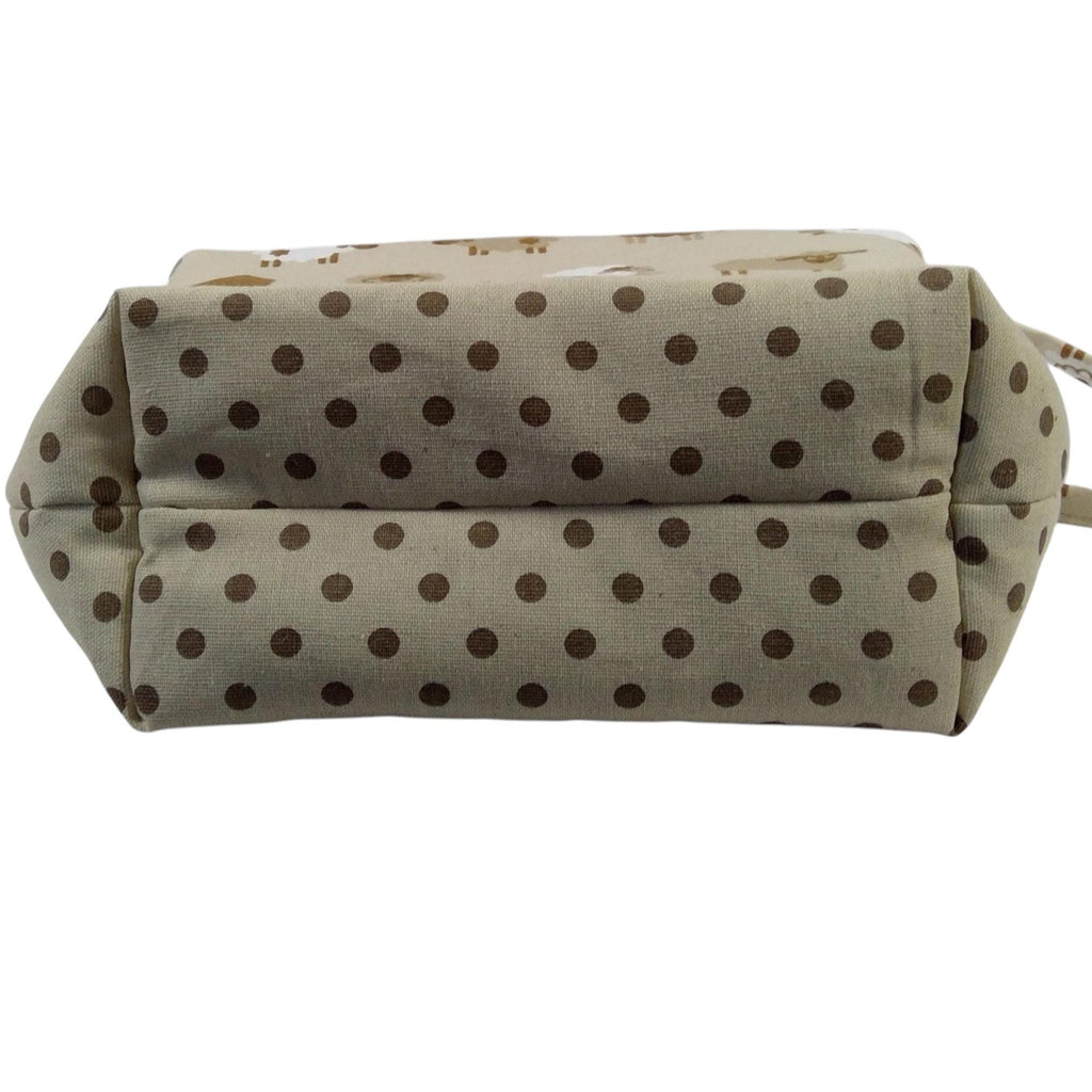 Large knitting pouch bag with natural coloured sheep, knitters zipped project craft tote, sheep lovers gift