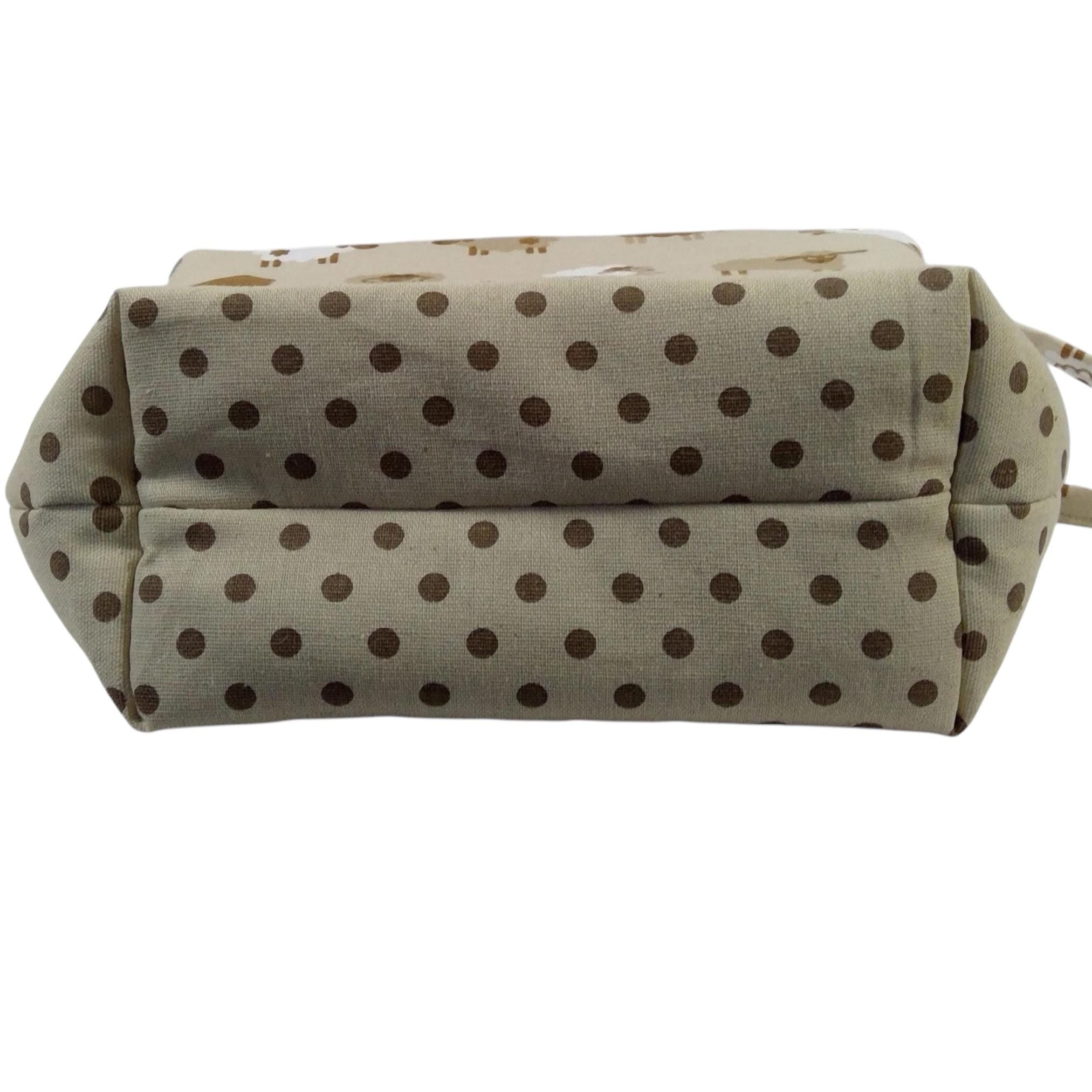 Large knitting pouch bag with natural coloured sheep, knitters zipped project craft tote, sheep lovers gift
