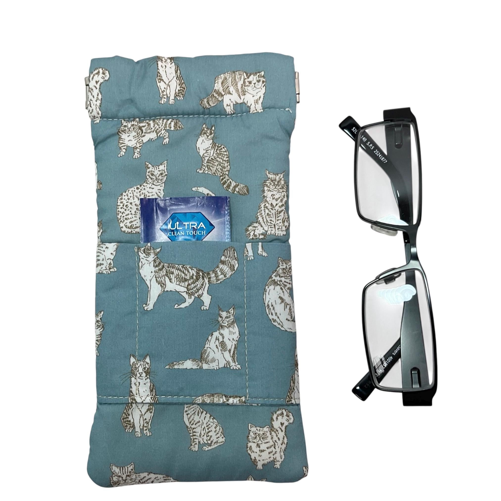 Glasses cases in Liberty floral fabric, snap shut spectacles pouch, sunglasses flex frame, ladies eyeglasses holder, women's gift,